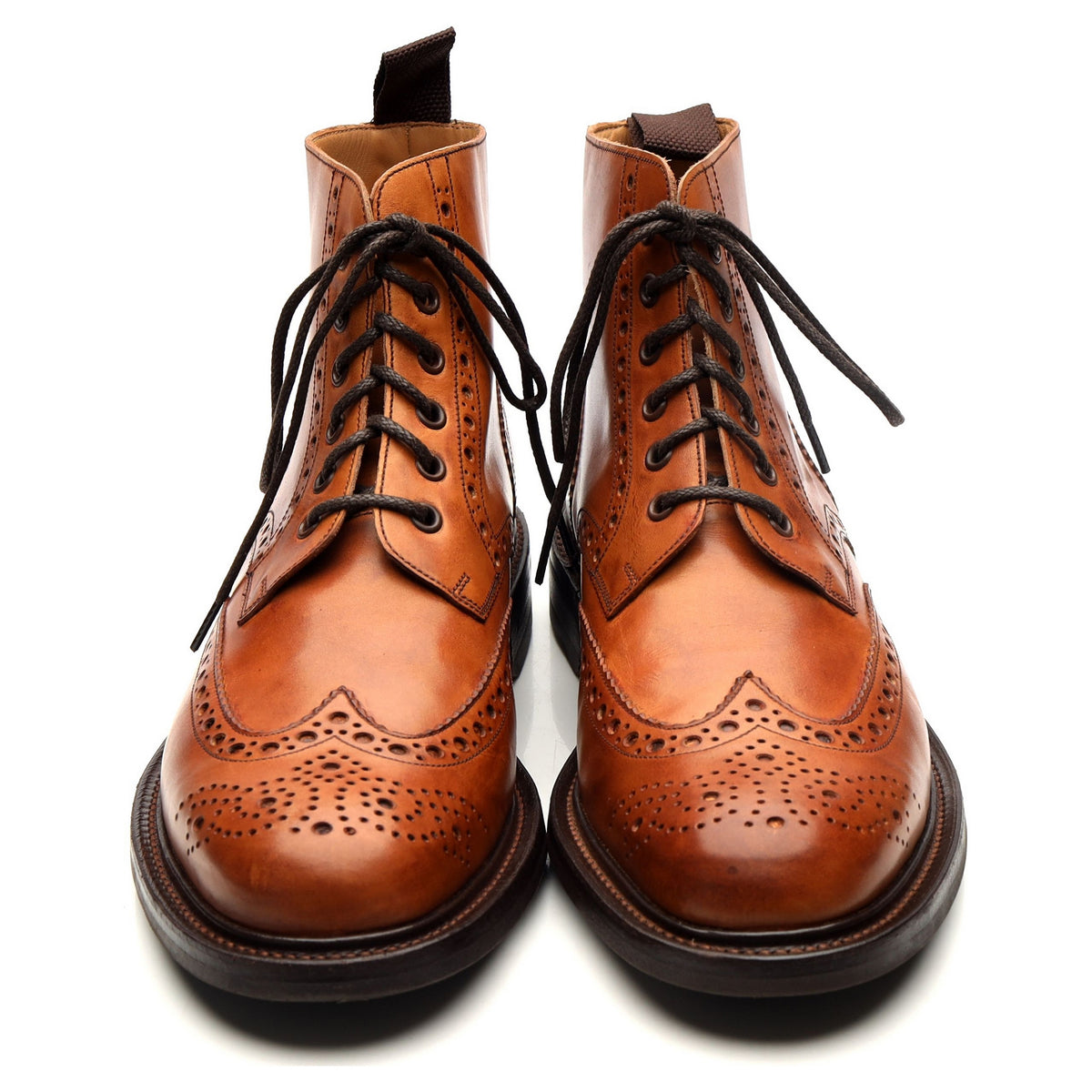 &#39;Harrison&#39; Tan Brown Leather Boots Brogues UK 9.5 F