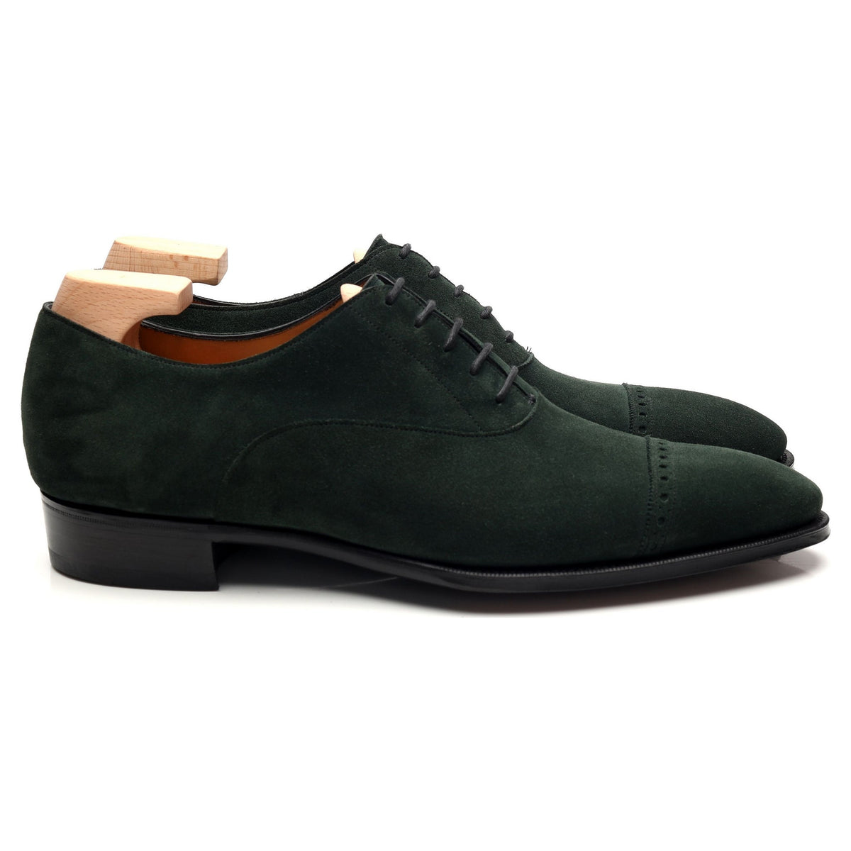 &#39;Cambridge&#39; Dark Green Suede Oxford UK 8.5 E