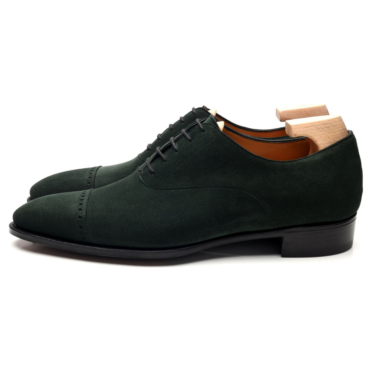 &#39;Cambridge&#39; Dark Green Suede Oxford UK 8.5 E