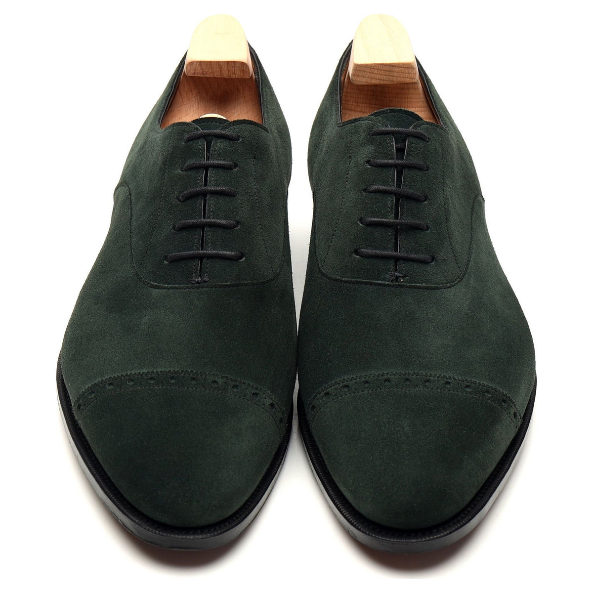 &#39;Cambridge&#39; Dark Green Suede Oxford UK 8.5 E