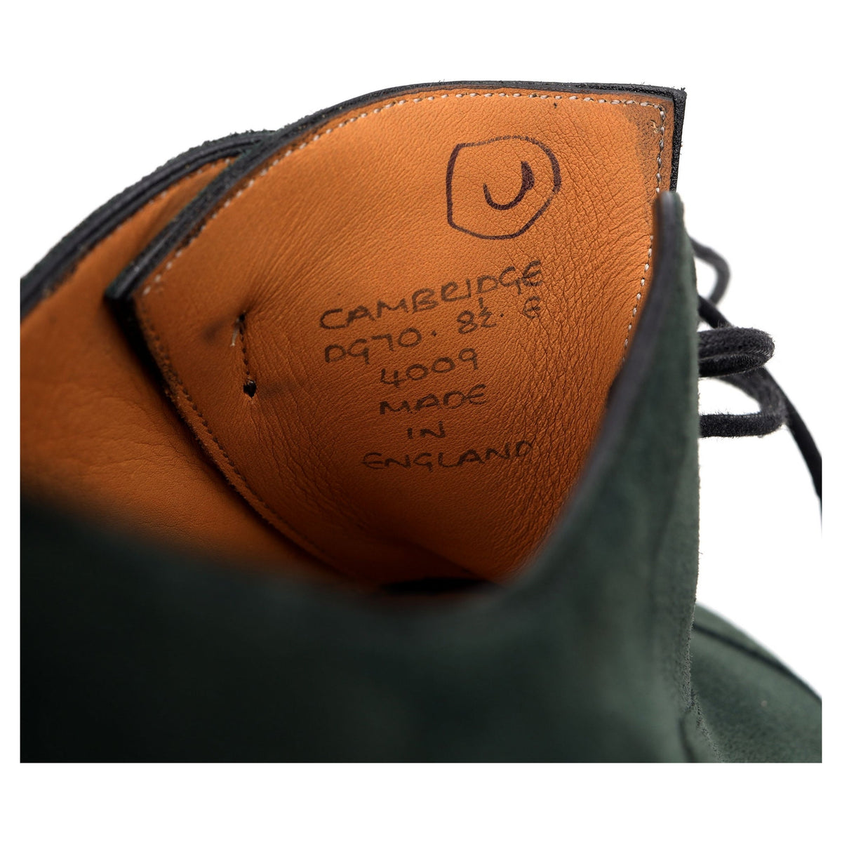 &#39;Cambridge&#39; Dark Green Suede Oxford UK 8.5 E