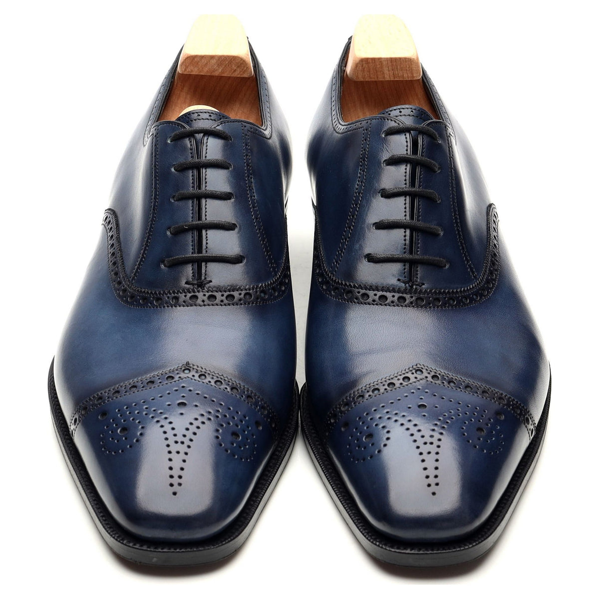 &#39;Highland&#39; Blue Leather Oxford Brogues UK 8.5 E