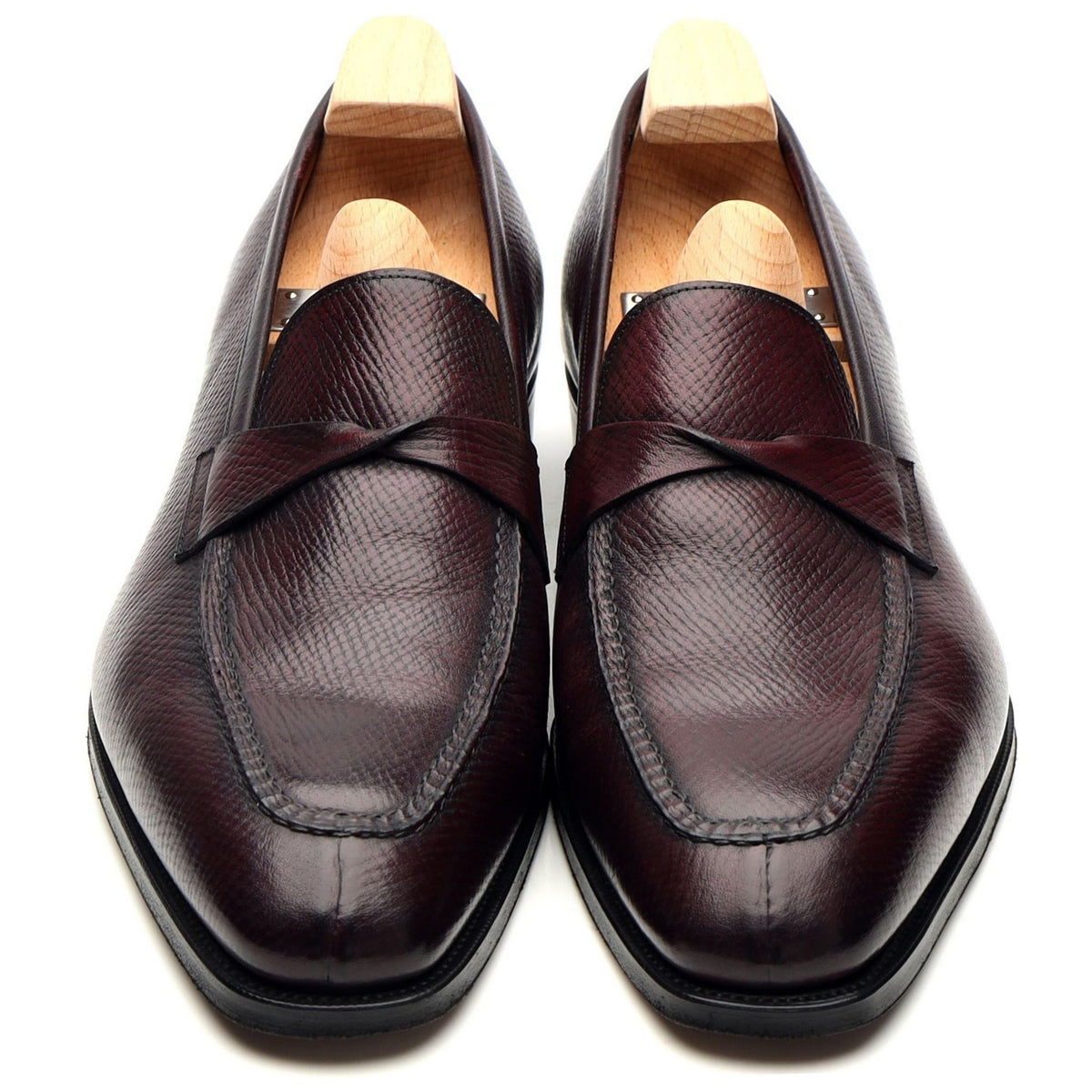 &#39;Antibes 2&#39; Burgundy Leather Loafers UK 8.5 E