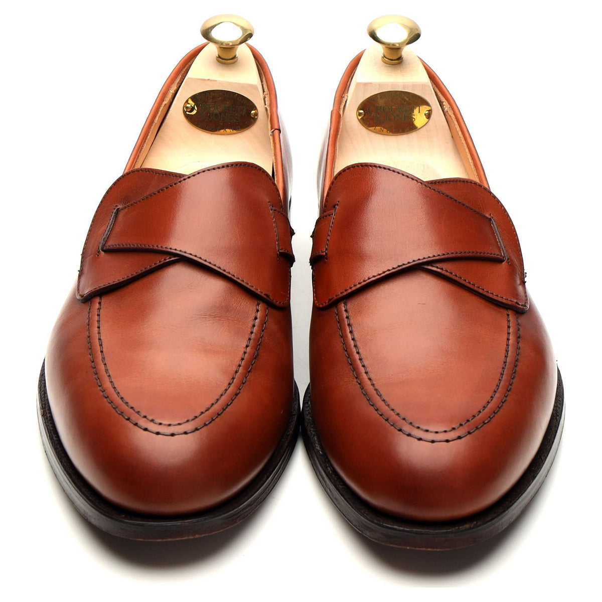 &#39;Selby&#39; Tan Brown Leather Butterfly Loafers UK 8.5 E