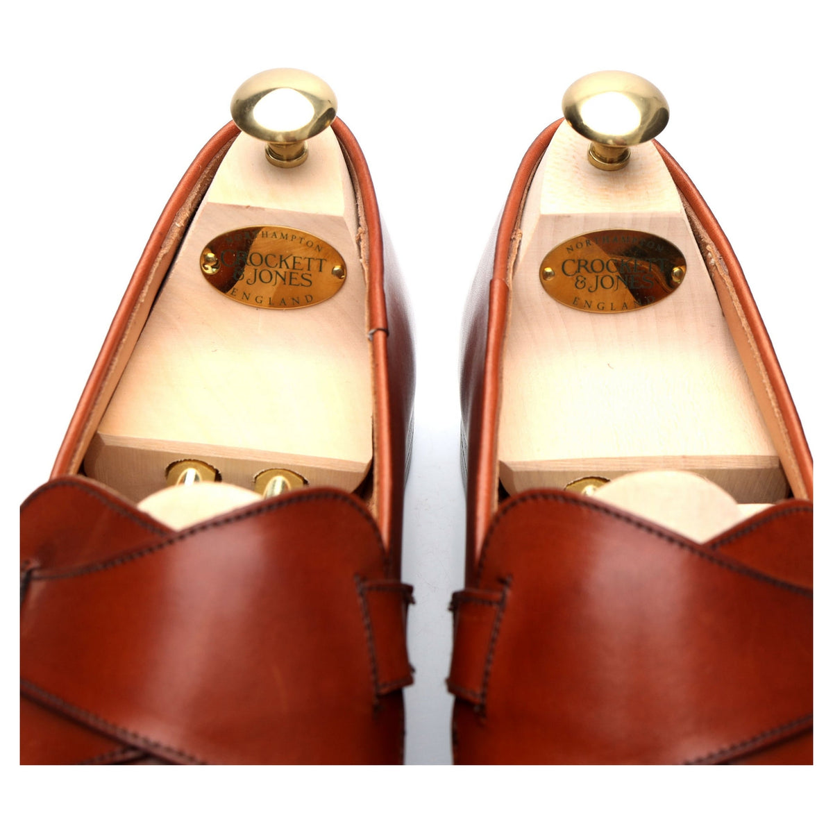 &#39;Selby&#39; Tan Brown Leather Butterfly Loafers UK 8.5 E