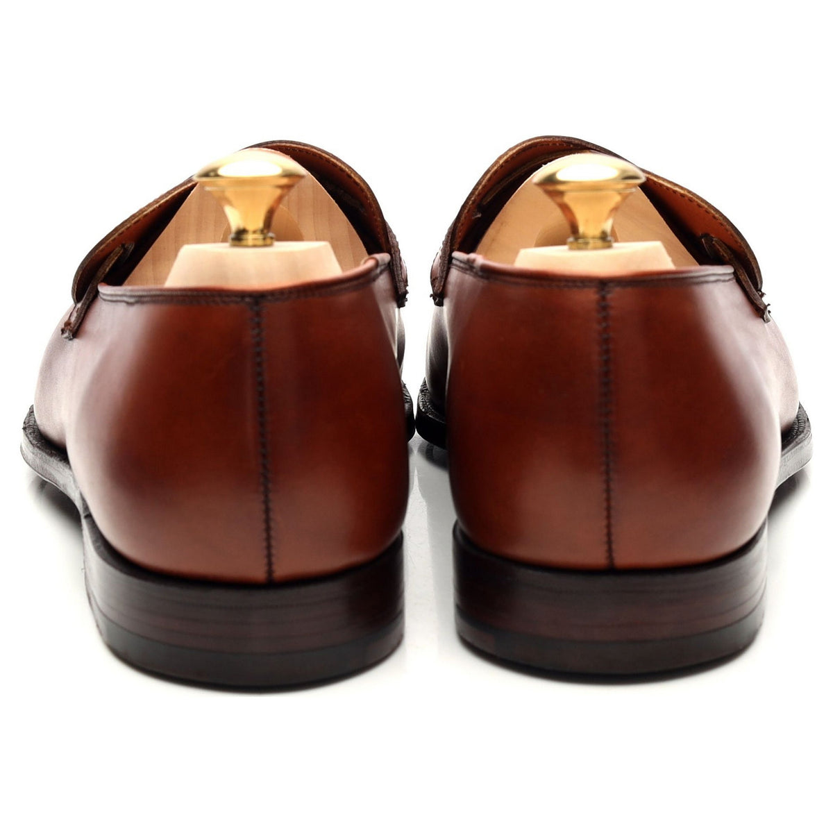 &#39;Selby&#39; Tan Brown Leather Butterfly Loafers UK 8.5 E