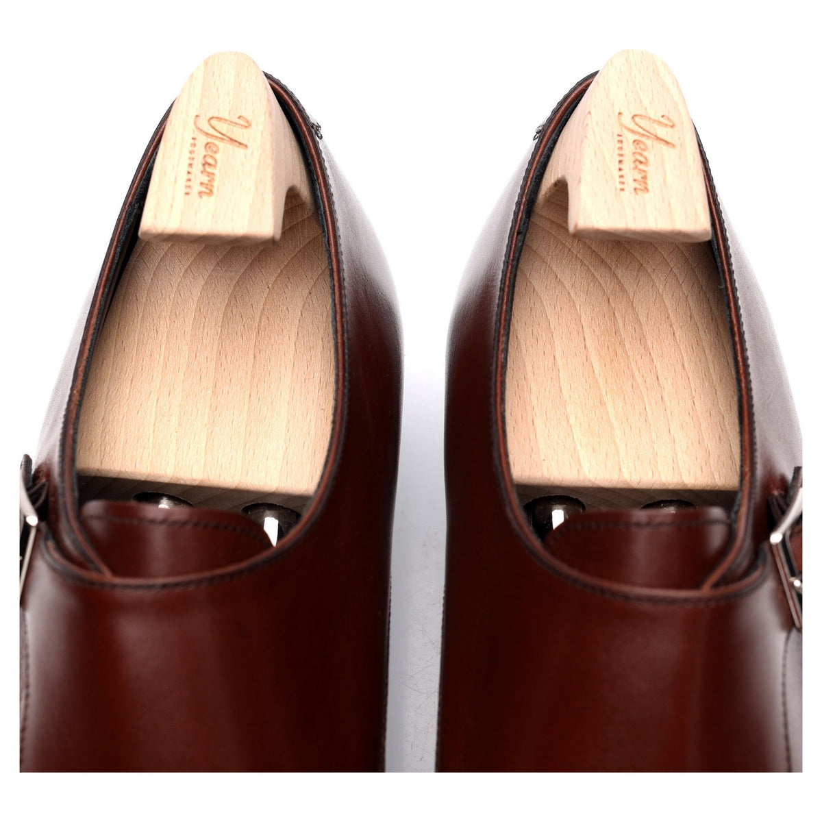 &#39;MON 723&#39; Brown Leather Double Monk Strap UK 8.5