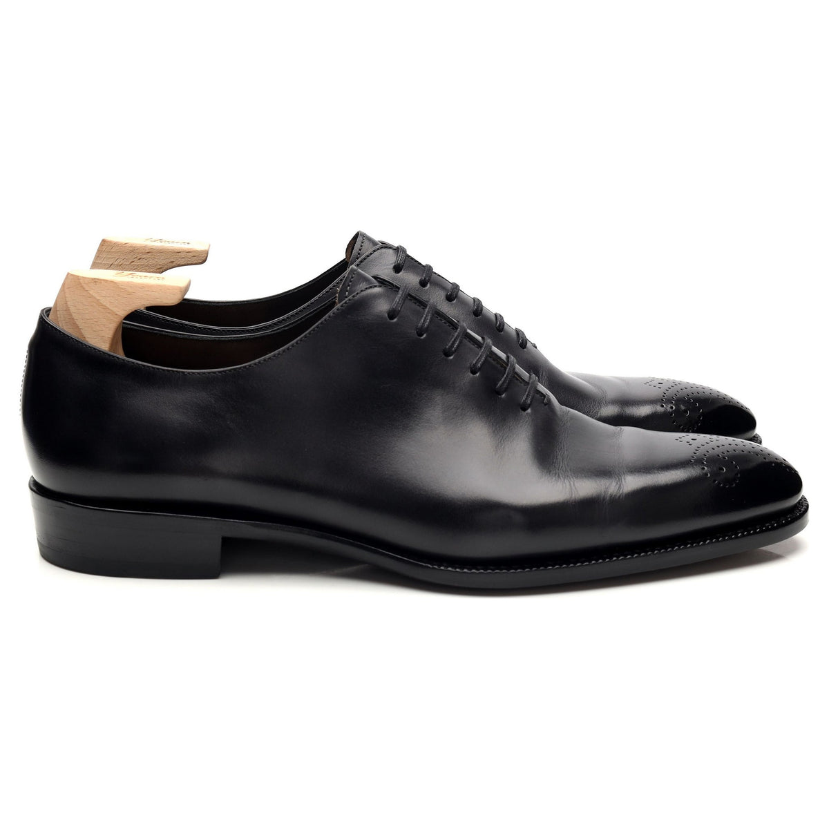 &#39;OXF 215&#39; Black Museum Leather Wholecut Oxford UK 8.5