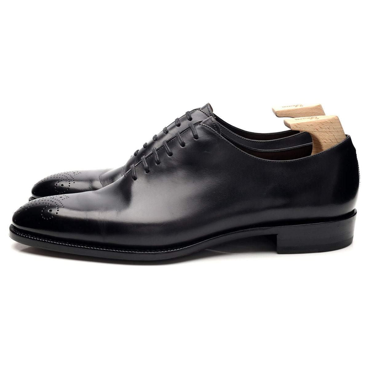 &#39;OXF 215&#39; Black Museum Leather Wholecut Oxford UK 8.5