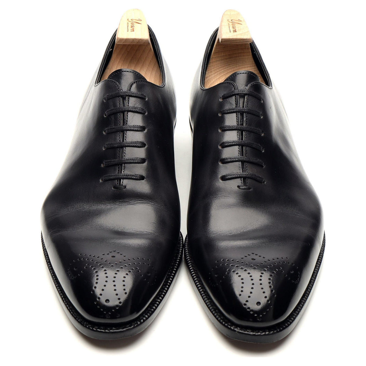 &#39;OXF 215&#39; Black Museum Leather Wholecut Oxford UK 8.5