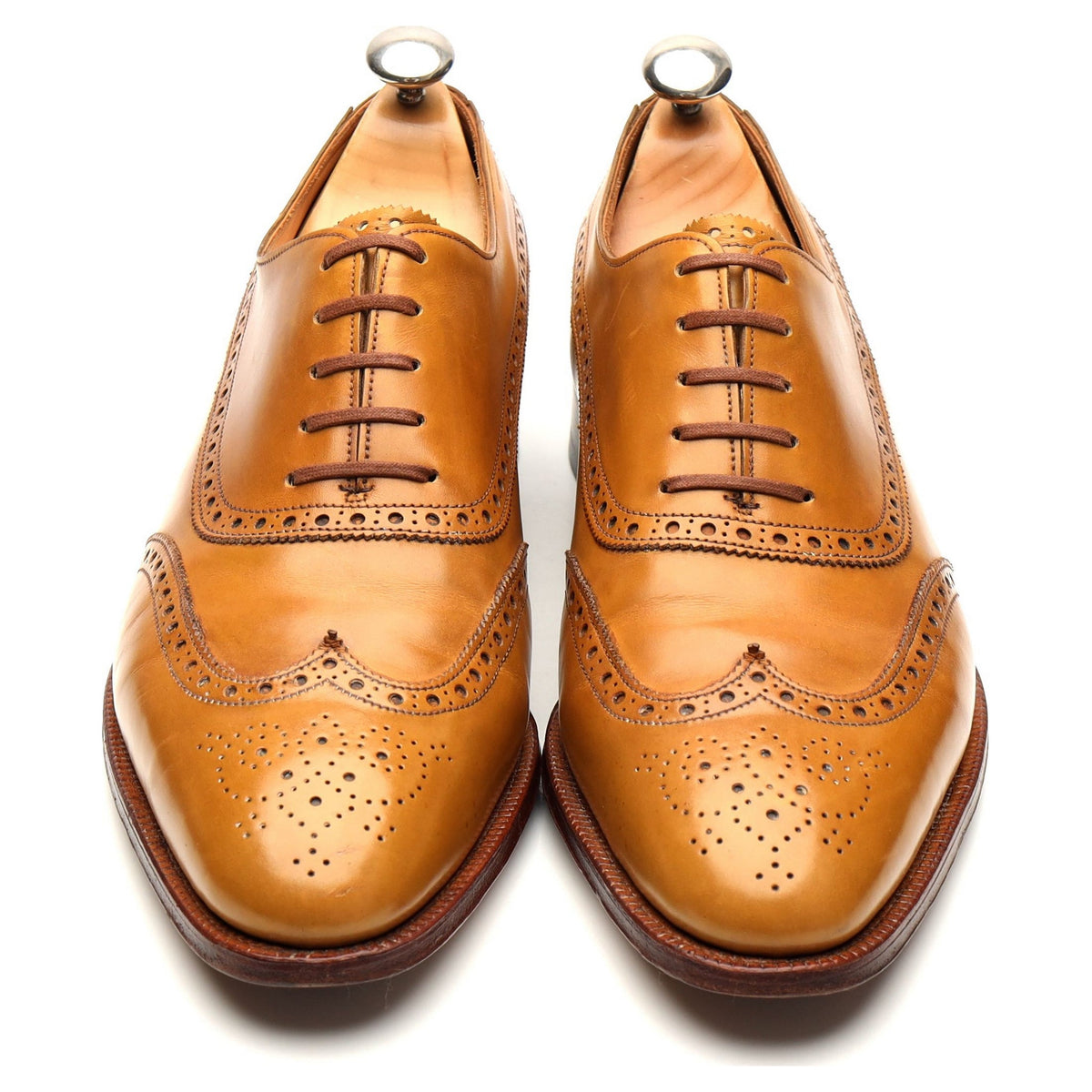 &#39;Westminster&#39; Tan Brown Leather Oxford Brogues UK 9 E