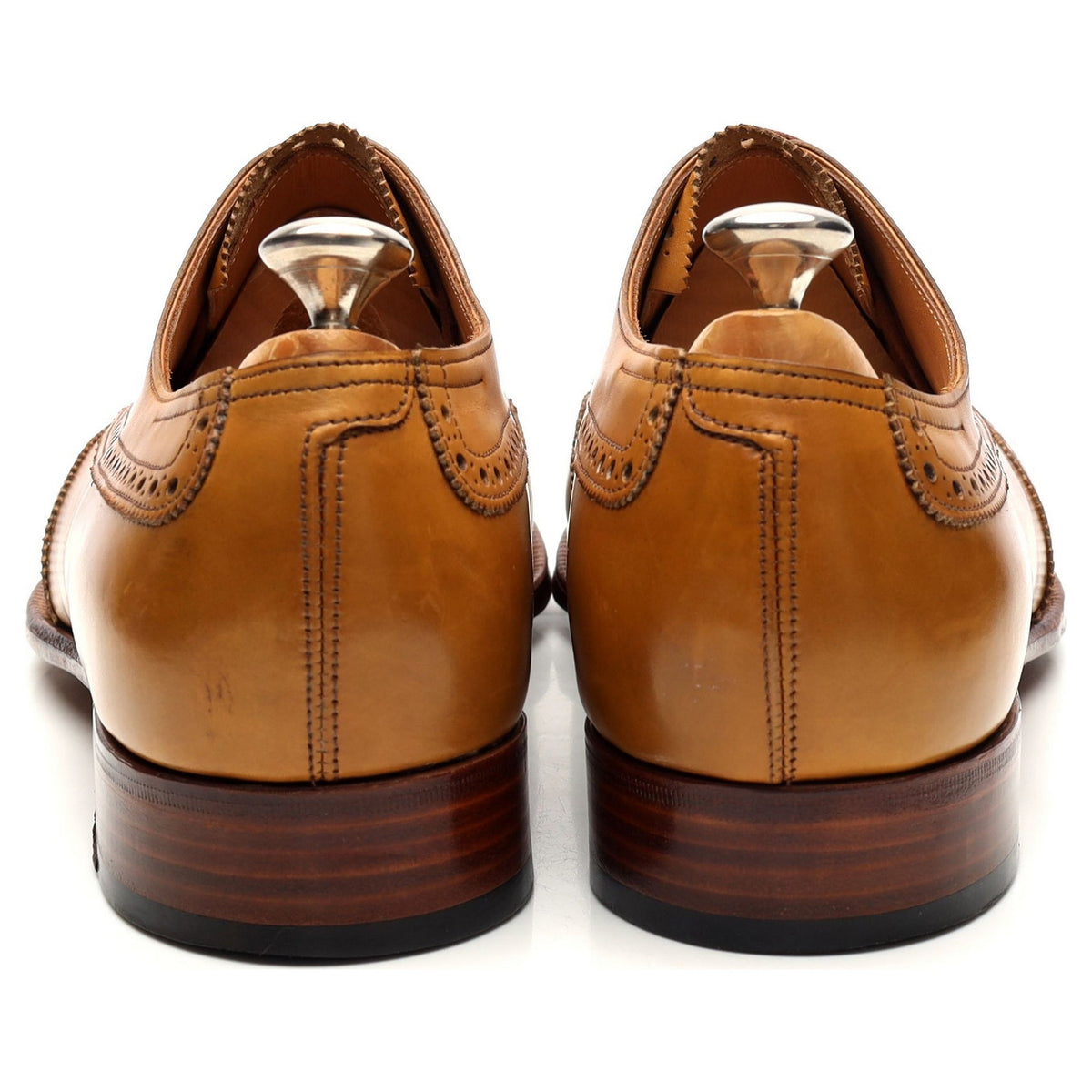 &#39;Westminster&#39; Tan Brown Leather Oxford Brogues UK 9 E