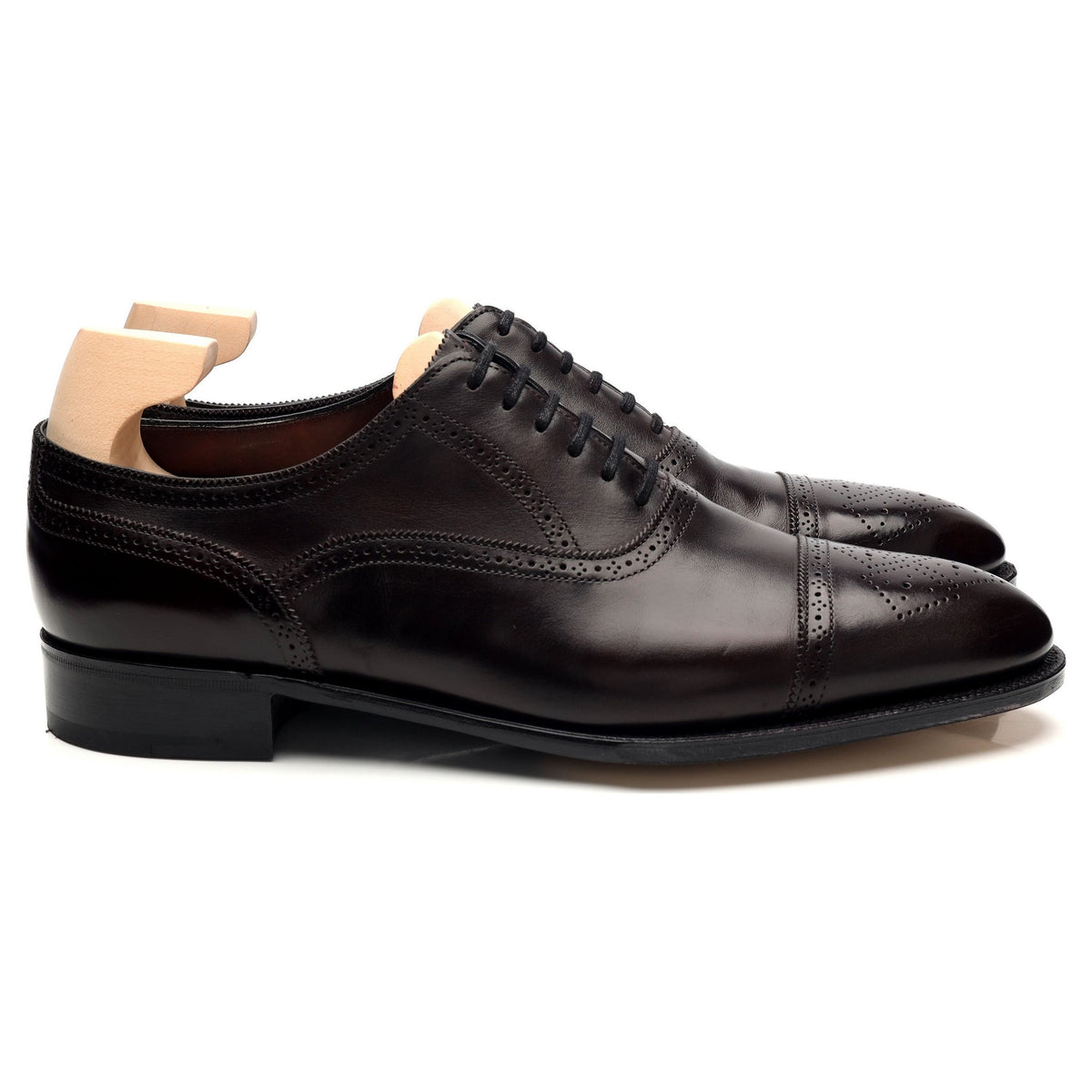 &#39;Stockley&#39; Dark Brown Leather Oxford Brogues UK 9 E