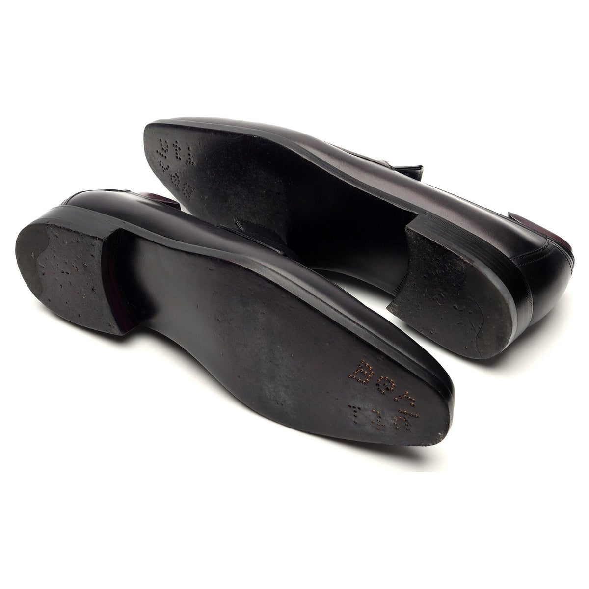 &#39;Andy&#39; Black Patina Leather Loafers UK 9