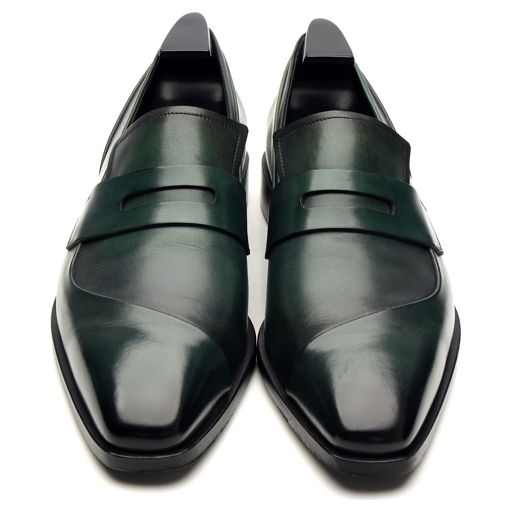 Dark Green Patina Leather Loafers UK 9 - Abbot