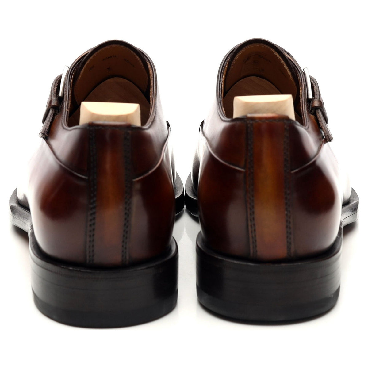 Tan Brown Patina Leather Monk Strap UK 8.5