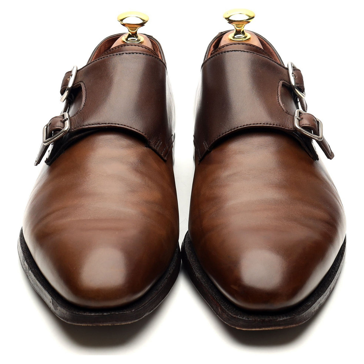 &#39;Seymour 2&#39; Brown Leather Double Monk Strap UK 8.5 E