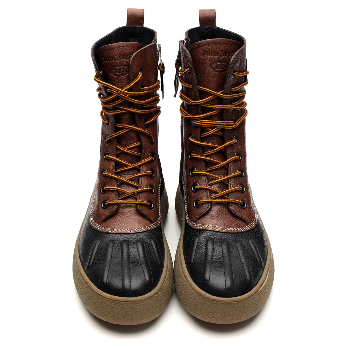 Moncler x Palm Angels &#39;Winter Gommino&#39; Brown Leather Boots UK 8