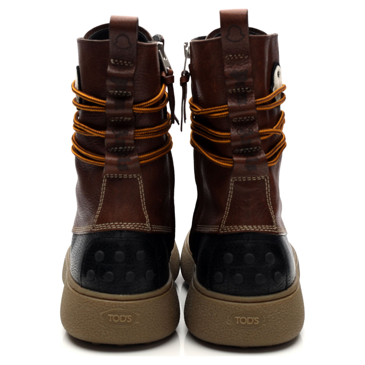 Moncler x Palm Angels &#39;Winter Gommino&#39; Brown Leather Boots UK 8