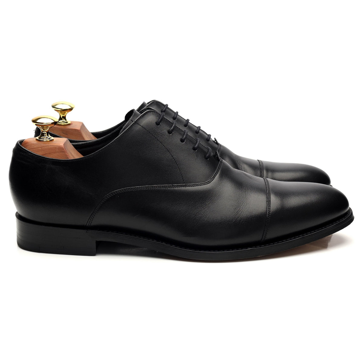 &#39;Bank&#39; Black Leather Oxford UK 8.5 G