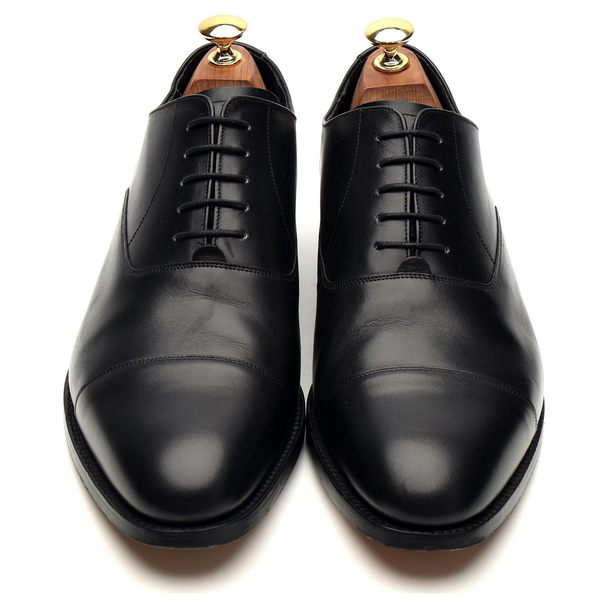 &#39;Bank&#39; Black Leather Oxford UK 8.5 G