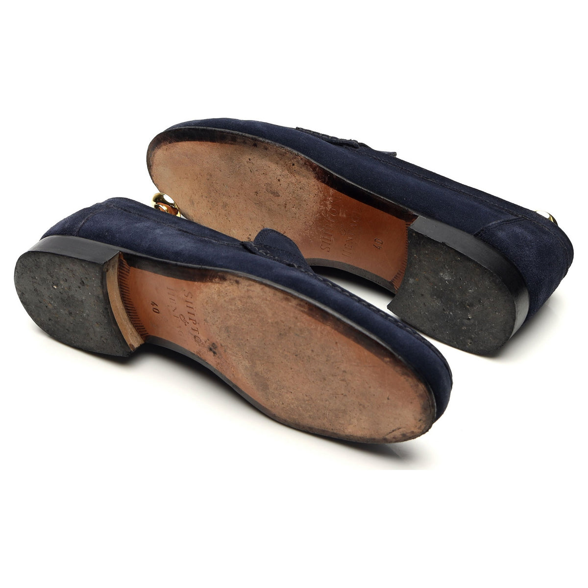 &#39;Milan&#39; Navy Blue Suede Loafer UK 6