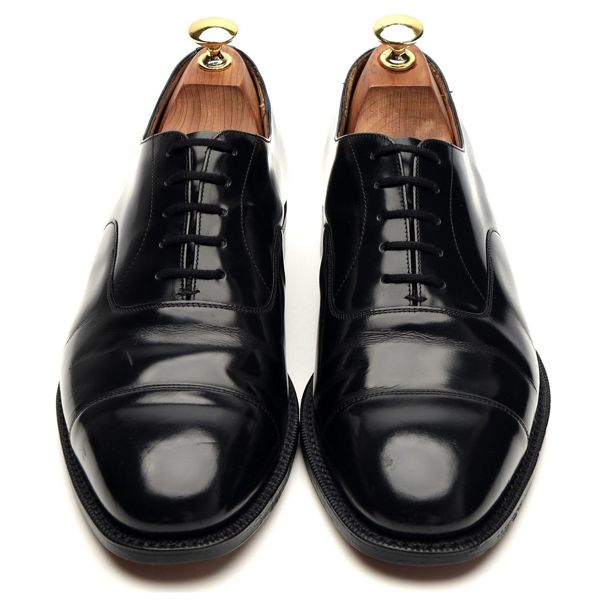 &#39;Consul&#39; Black Leather Oxford UK 8 F