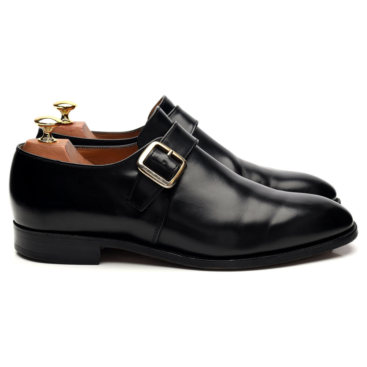 &#39;Eden&#39; Black Leather Monk Strap UK 9 F