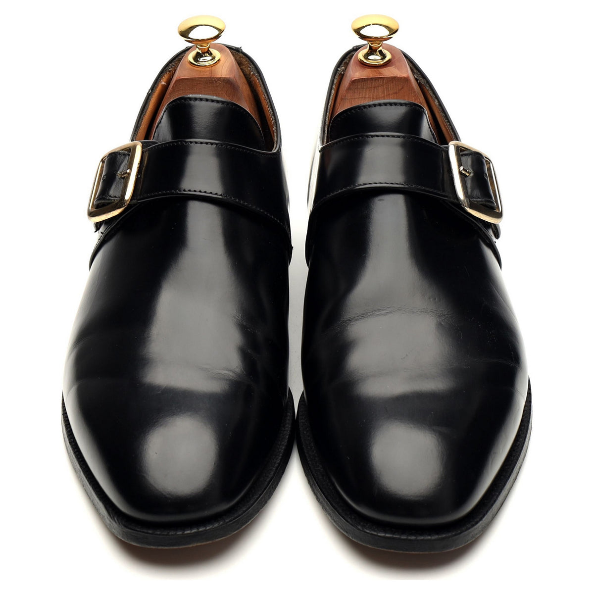 &#39;Eden&#39; Black Leather Monk Strap UK 9 F