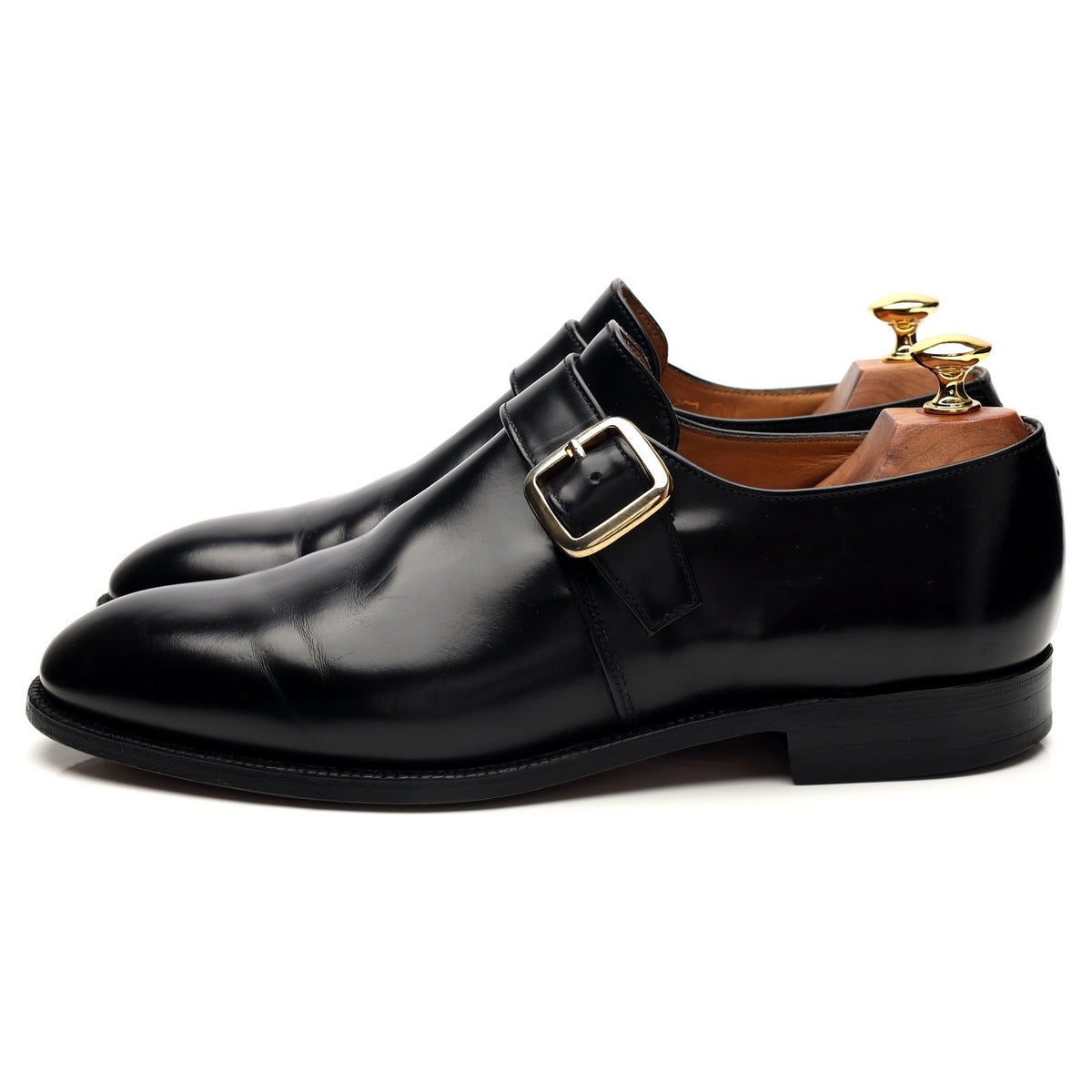 &#39;Eden&#39; Black Leather Monk Strap UK 9 F