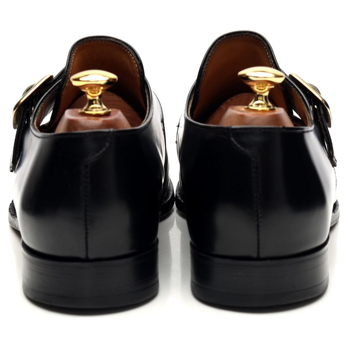 &#39;Eden&#39; Black Leather Monk Strap UK 9 F