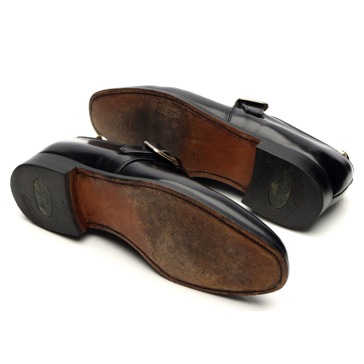 &#39;Eden&#39; Black Leather Monk Strap UK 9 F