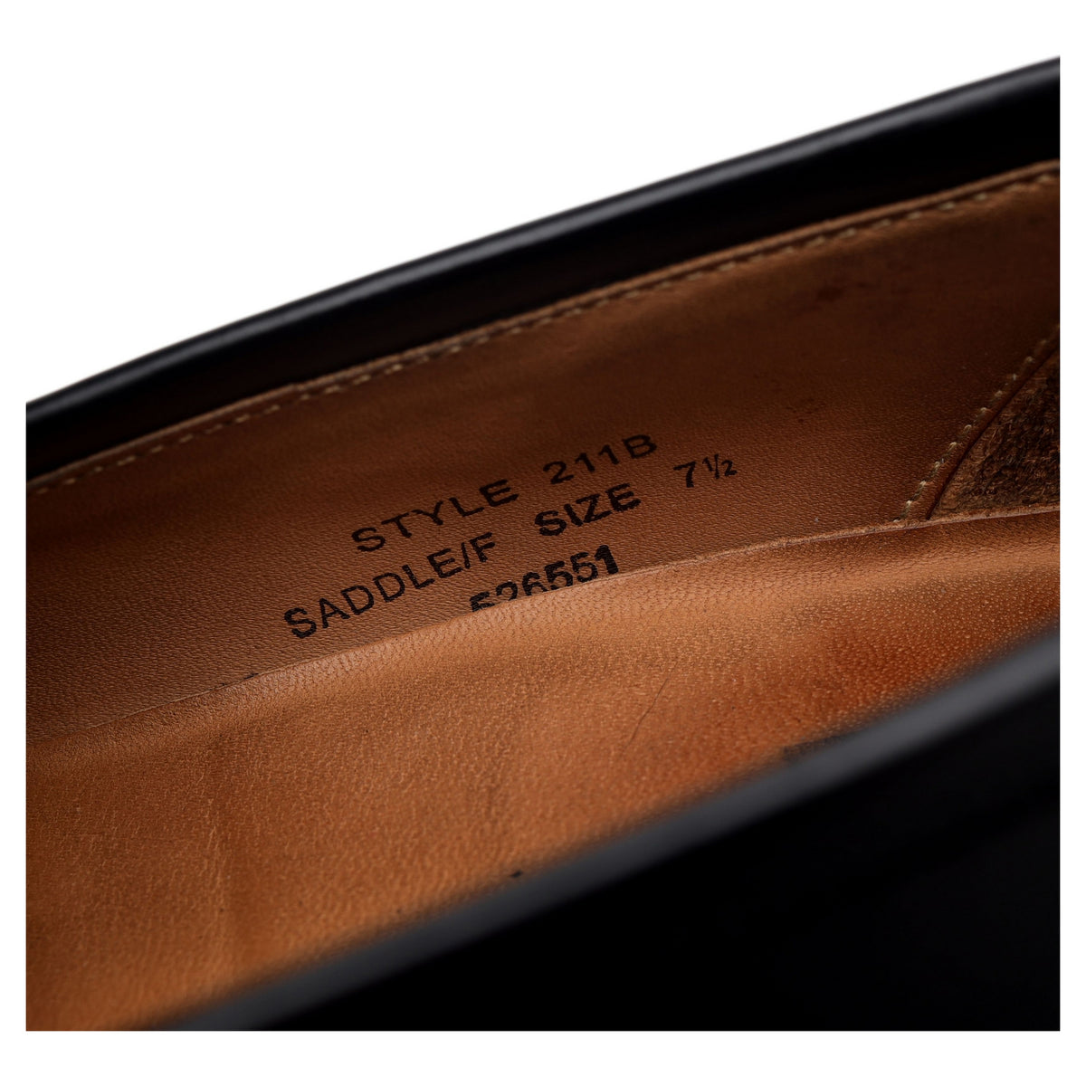 &#39;211B&#39; Black Leather Loafers UK 7.5 F