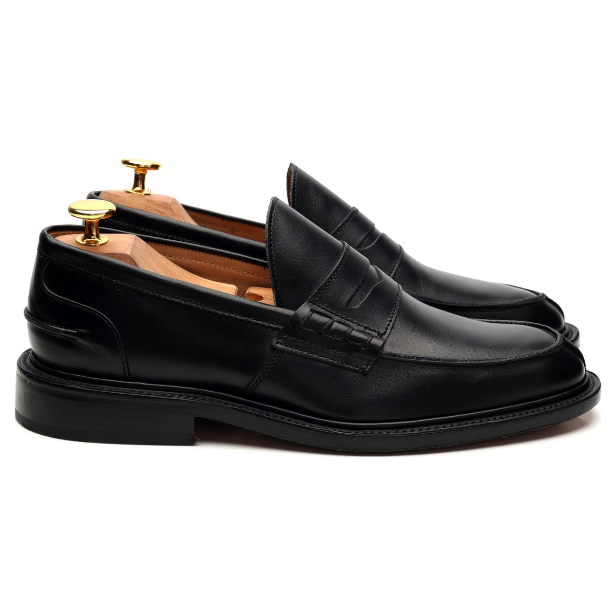 &#39;James&#39; Black Leather Loafer UK 5.5