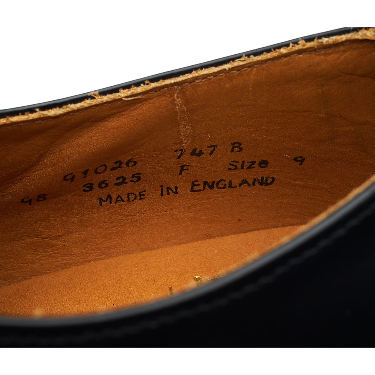'747' Black Leather Oxford UK 9 F
