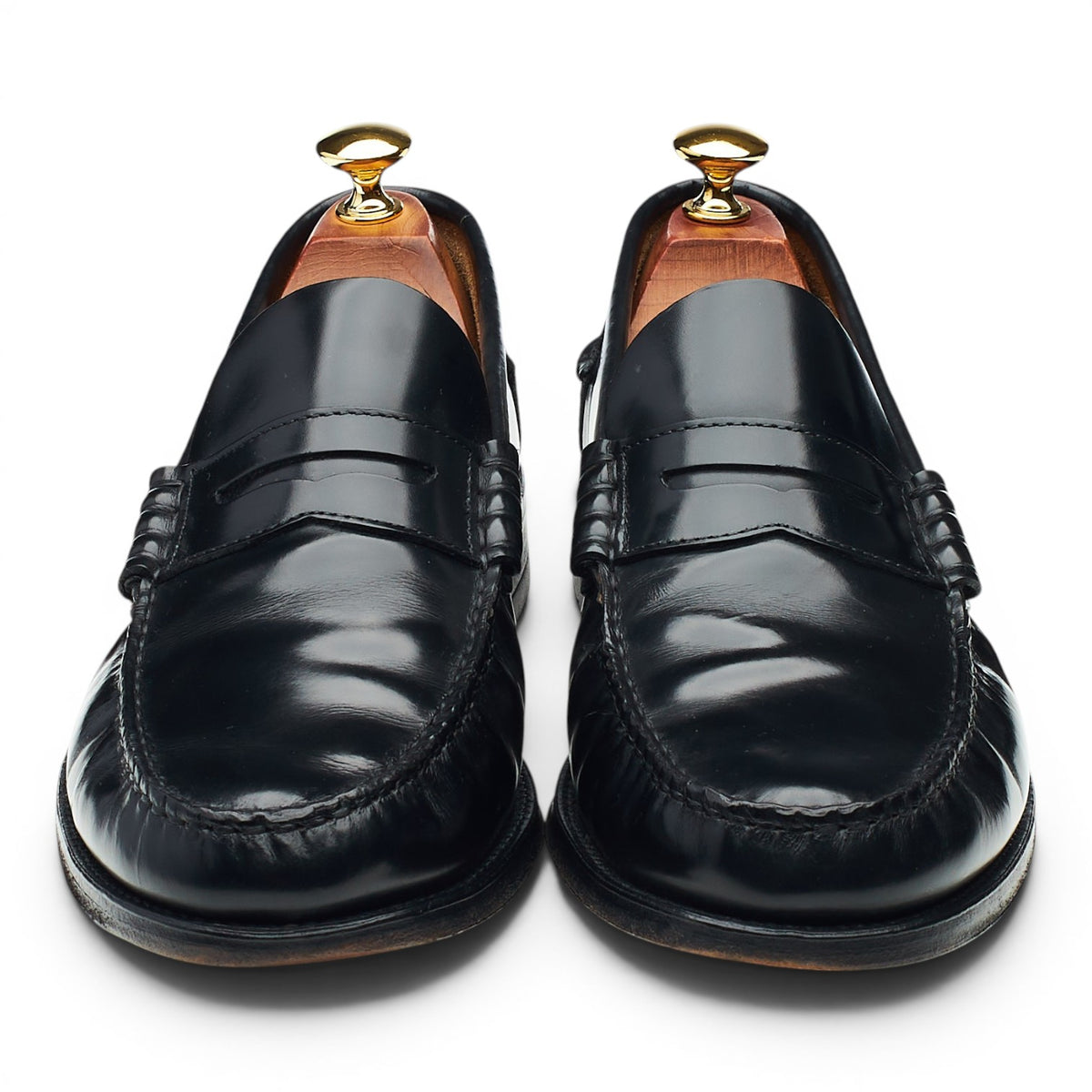 'Princeton' Black Leather Unlined Loafers UK 9.5