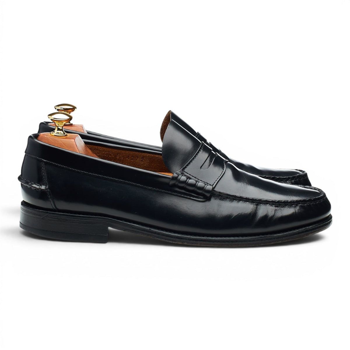 'Princeton' Black Leather Unlined Loafers UK 9.5