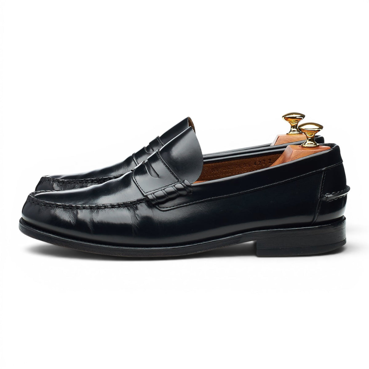 'Princeton' Black Leather Unlined Loafers UK 9.5