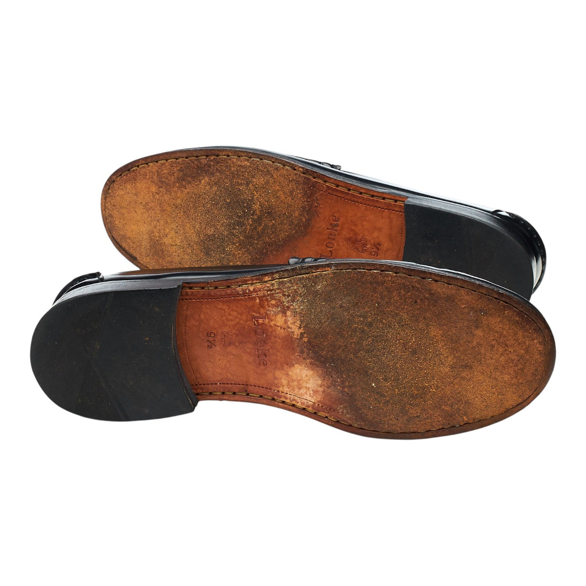 'Princeton' Black Leather Unlined Loafers UK 9.5