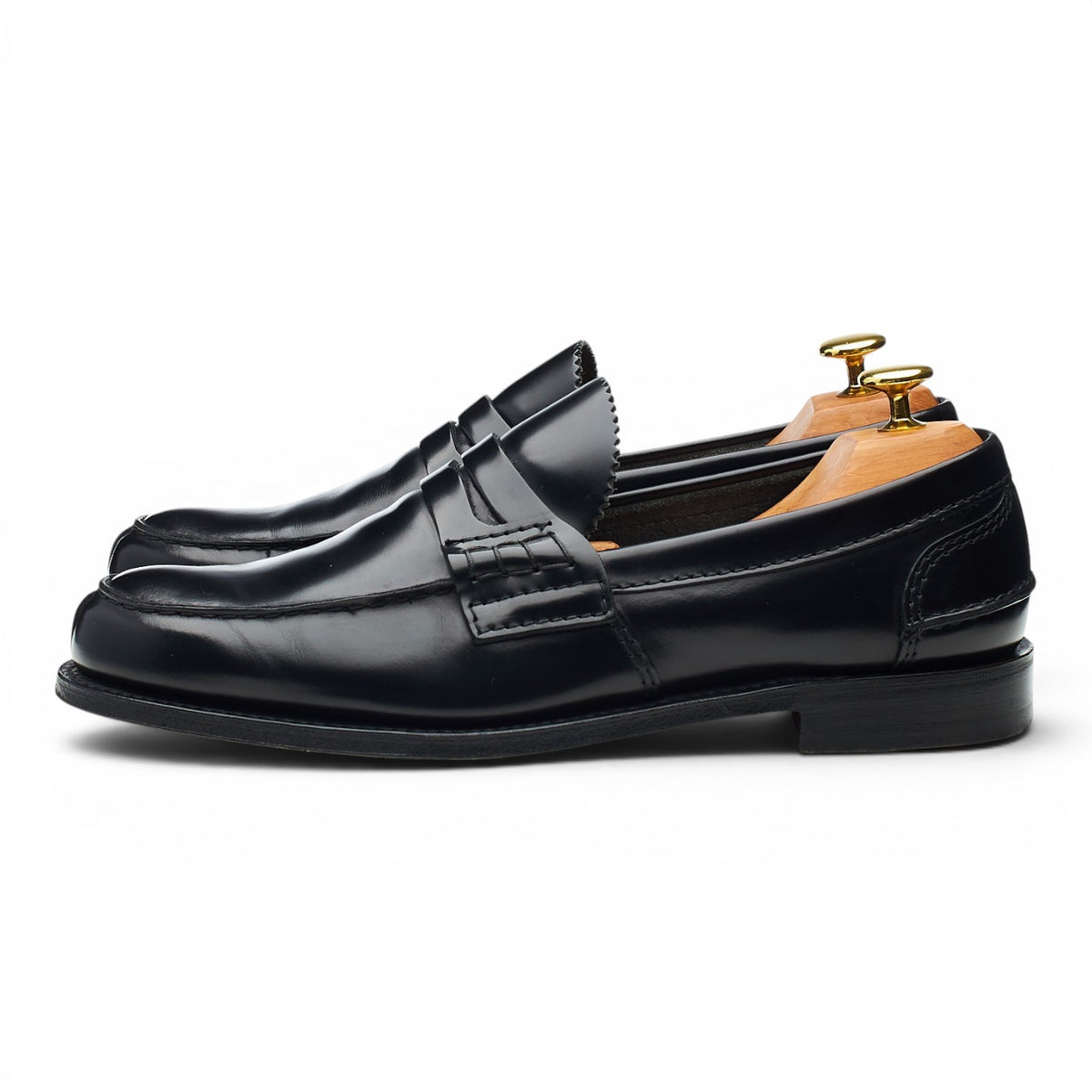 'Tunbridge' Black Leather Loafers UK 8.5 G