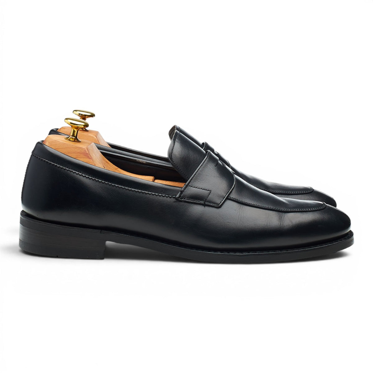 'Parham' Black Leather Split Toe Loafers UK 8 F