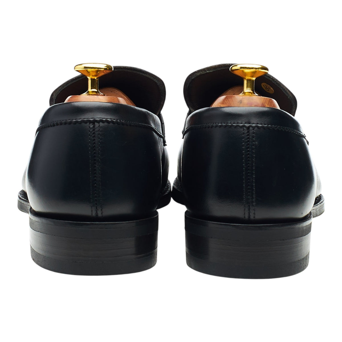 'Parham' Black Leather Split Toe Loafers UK 8 F