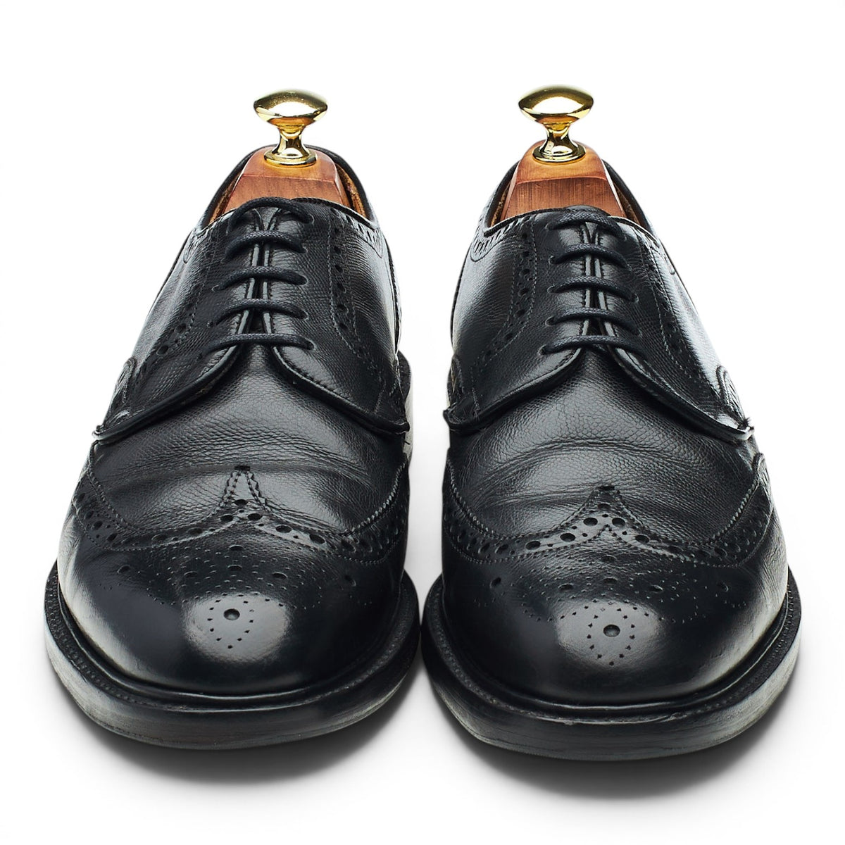 'Bexhill' Black Leather Derby Brogues UK 7.5 F