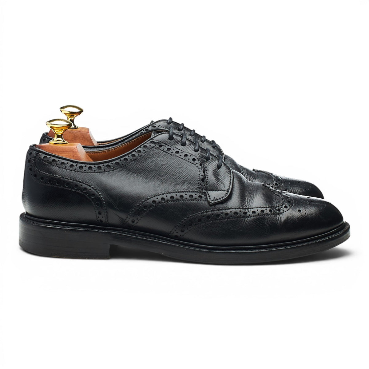 'Bexhill' Black Leather Derby Brogues UK 7.5 F