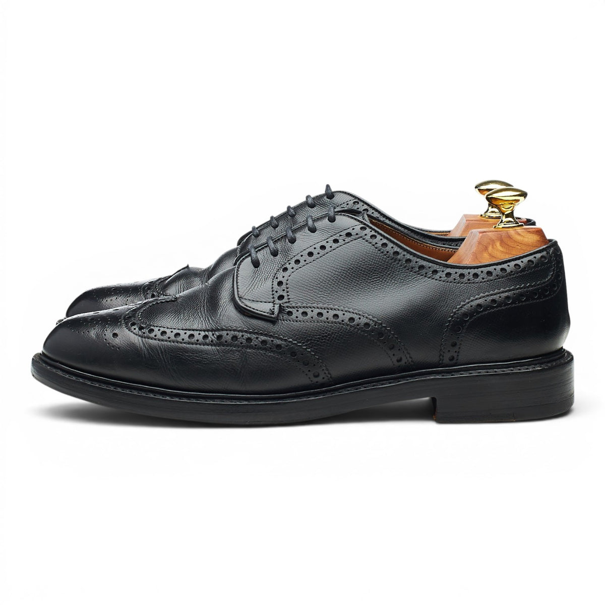 'Bexhill' Black Leather Derby Brogues UK 7.5 F