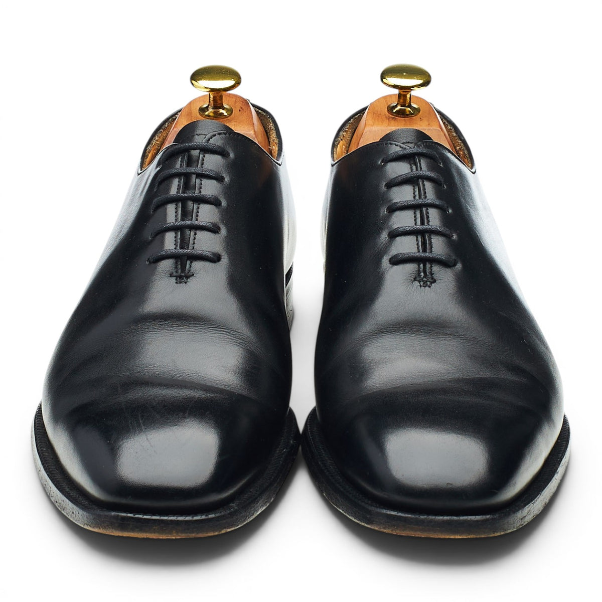 Black Leather Wholecut Oxford UK 8.5 F