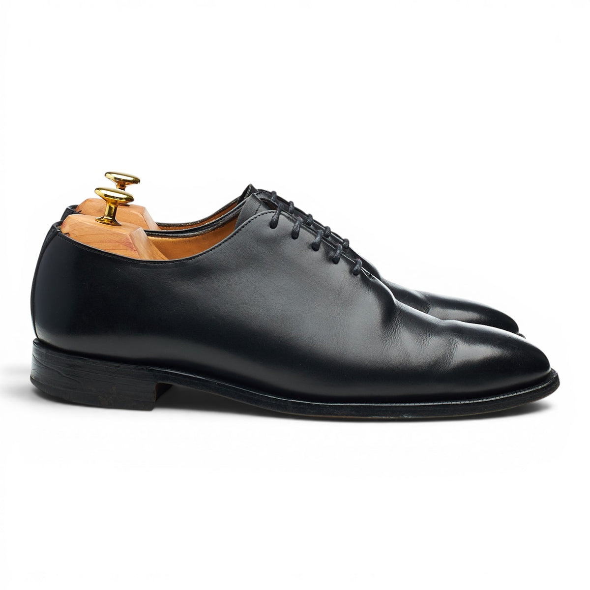 Black Leather Wholecut Oxford UK 8.5 F