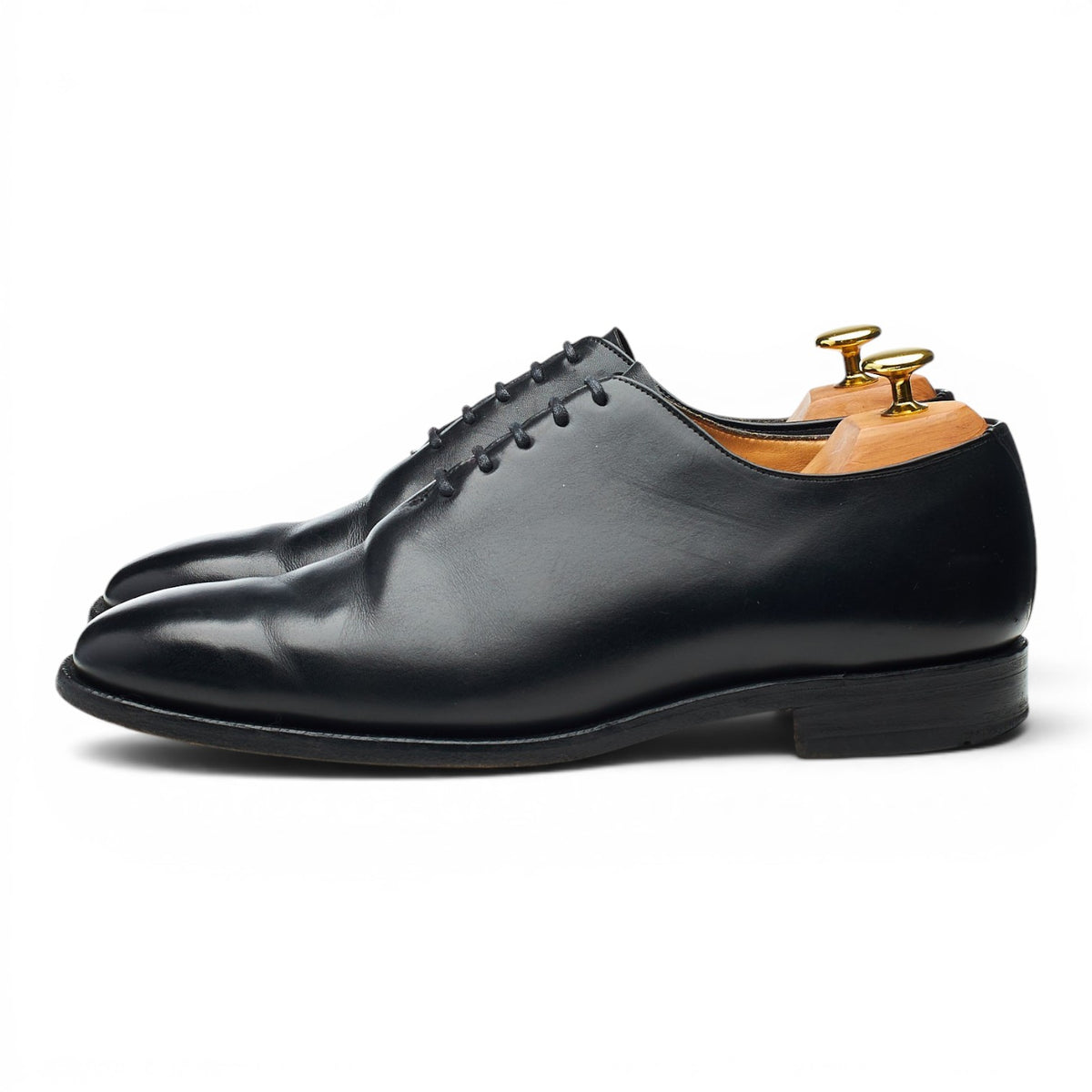 Black Leather Wholecut Oxford UK 8.5 F