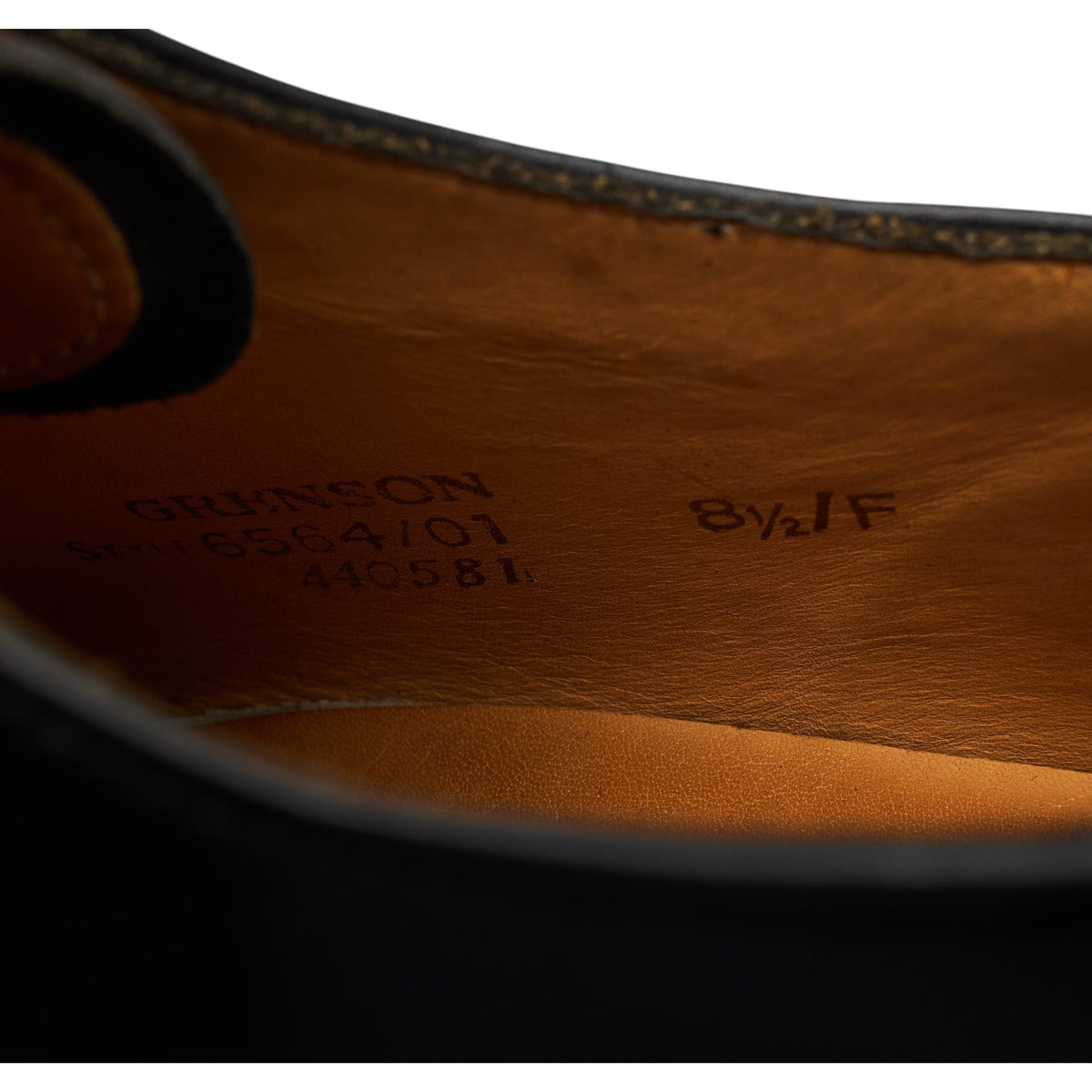 Black Leather Wholecut Oxford UK 8.5 F