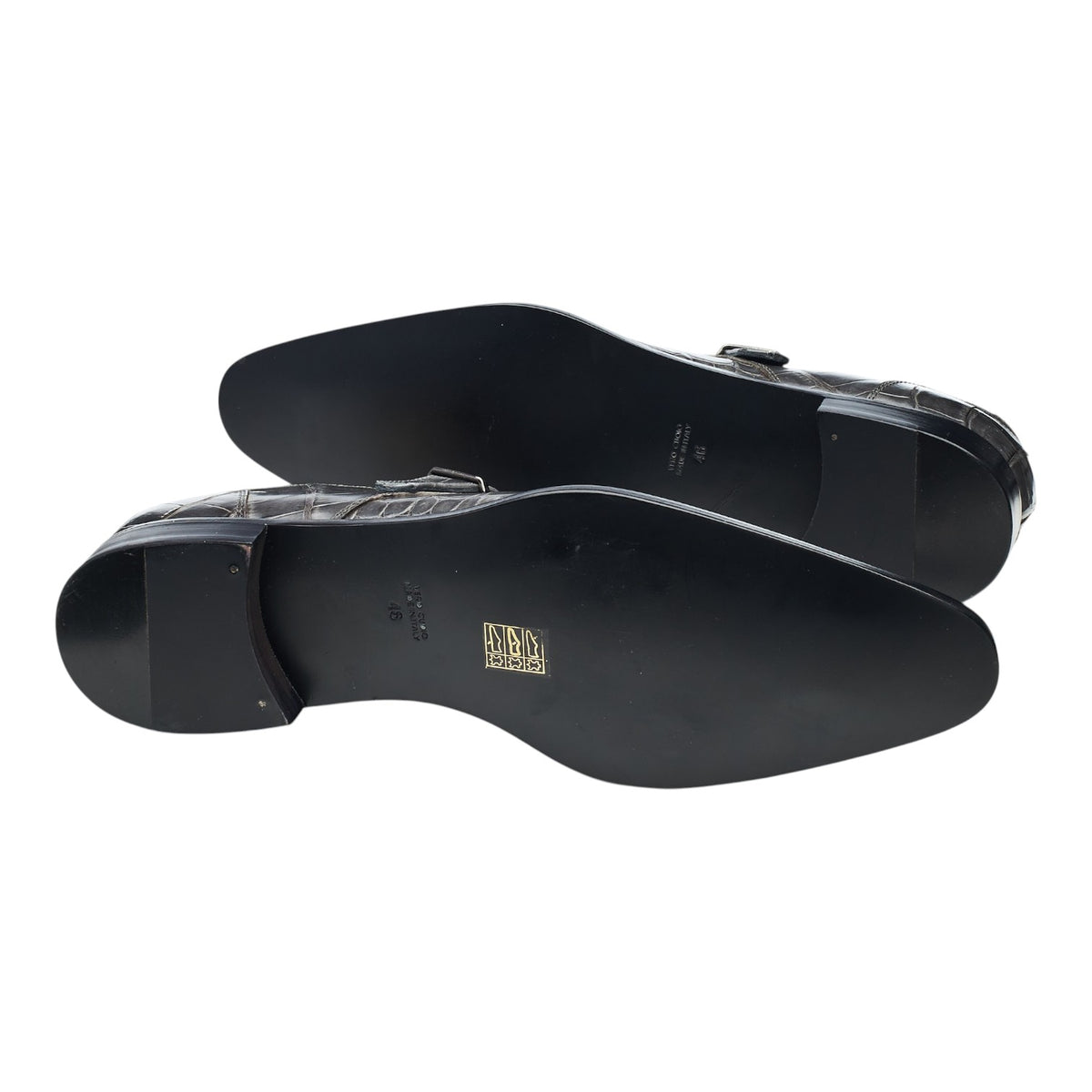 Grey Alligator Leather Monk Strap UK 12 EU 46